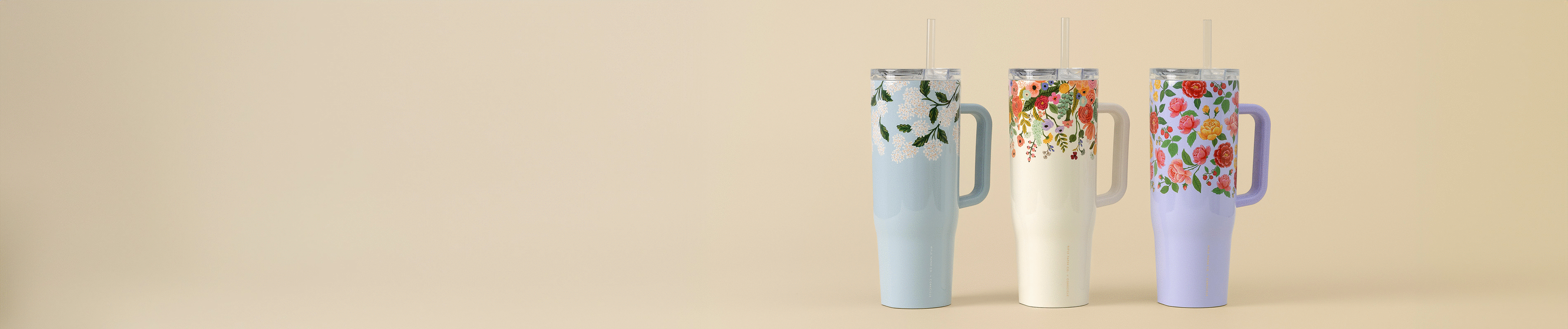 Rifle Paper Co. Corkcicle Lively Floral White Tumbler 24 oz — Write  Impressions