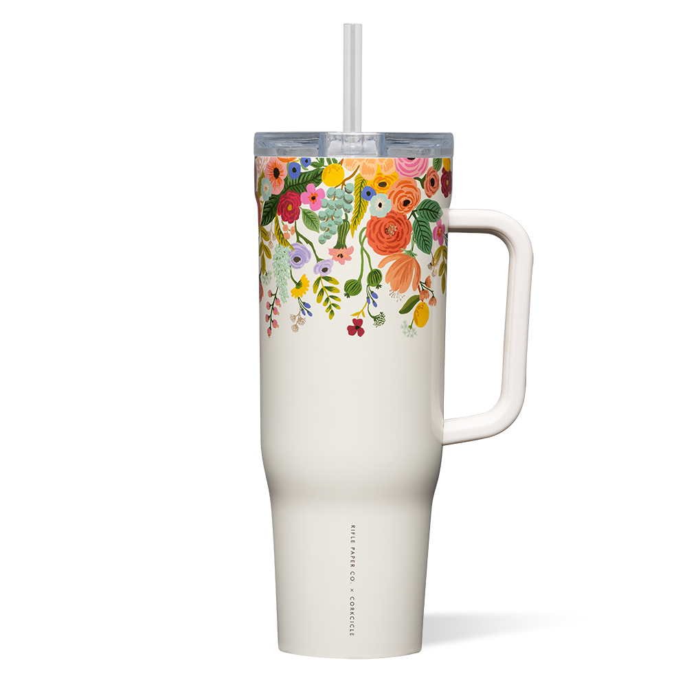 Rifle Paper Co. Cruiser - 40 oz. Insulated Tumbler with Handle | CORKCICLE.