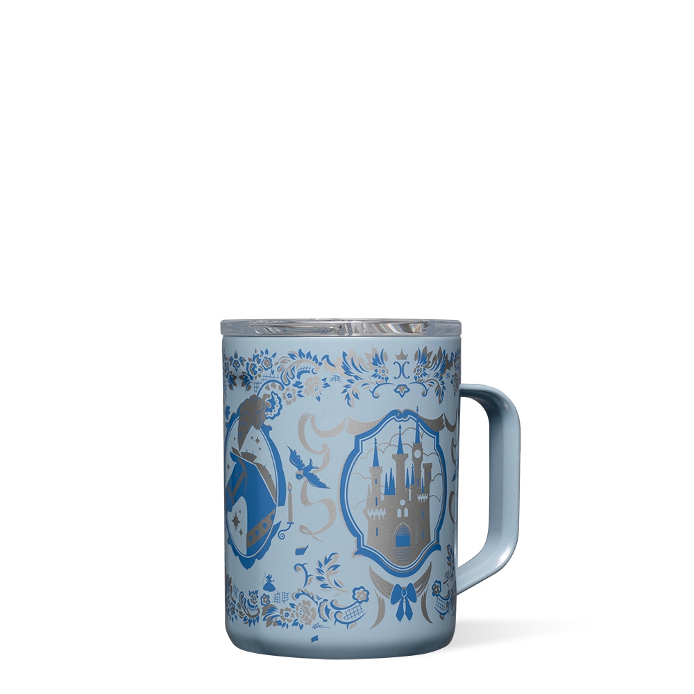 Blue and White China Travel Coffee Mug Insulated Hand Painted