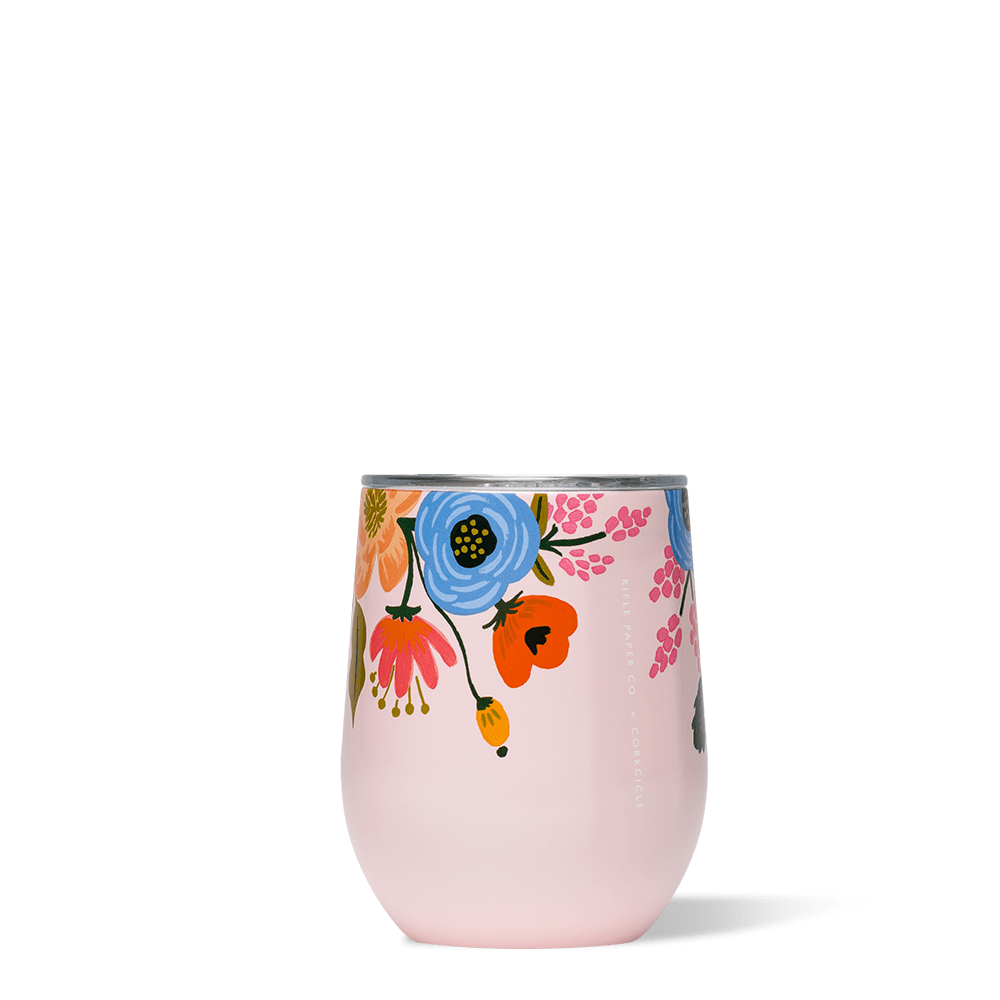 Rifle Paper Co. x Corkcicle Stemless Wine Cup_Lively Floral Blush