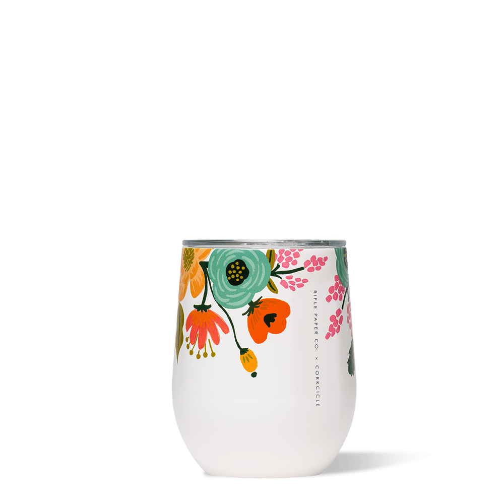 Rifle Paper Co. x Corkcicle Stemless Wine Cup_Lively Floral Cream